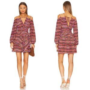 NWT | Ulla Johnson Silvia Long Sleeve Silk Mini Dress in Purple Sapphire Med